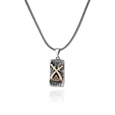 Double Zulfiqar Sword Motif Silver Necklace